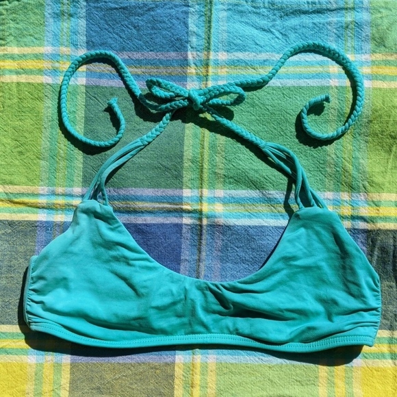 O'Neill Other - Roxy turquoise braided halter bikini top. Size small